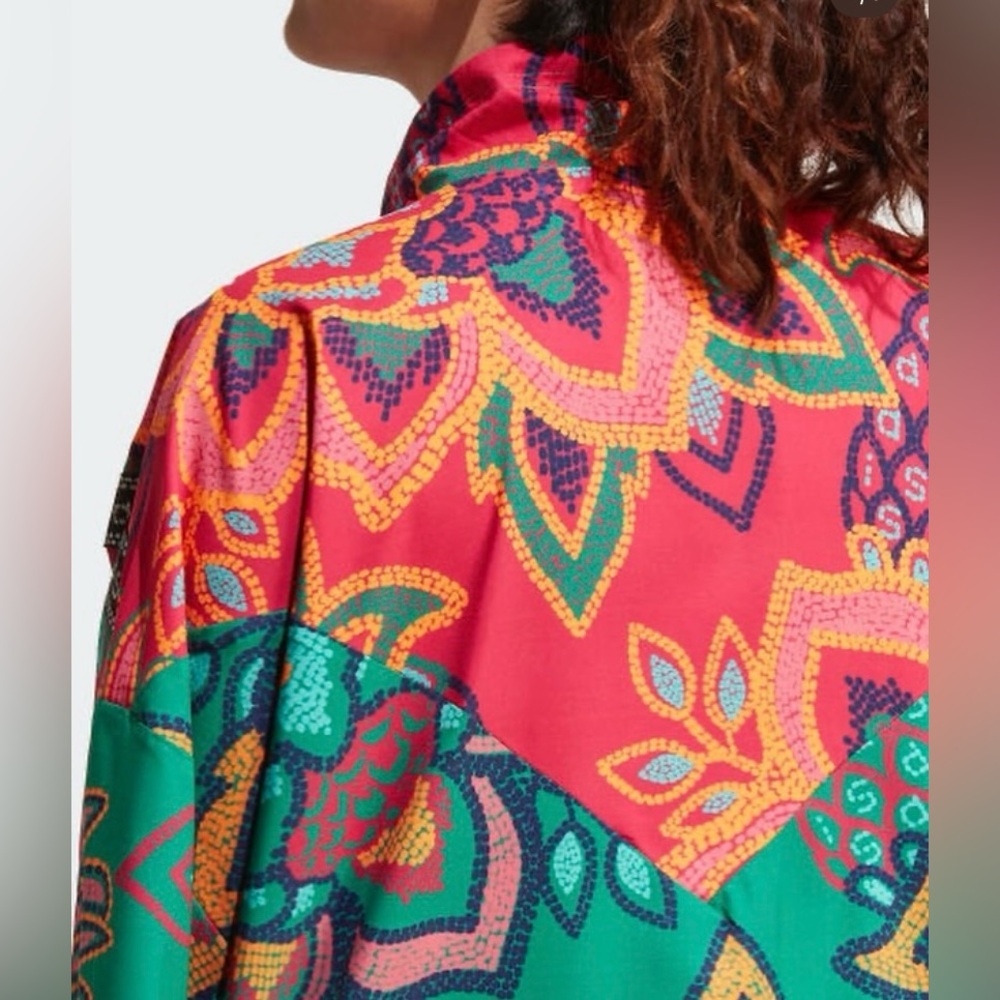 FARM Rio x Adidas Vibrant Floral Bomber Jacket SIZE 2X track suit ATHLEISURE - Picture 5 of 13
